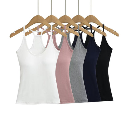 Thick Padded Slim Fit Camisole with Shoulder Straps