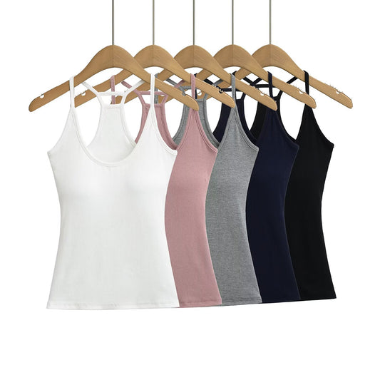 Thick Padded Slim Fit Camisole with Shoulder Straps