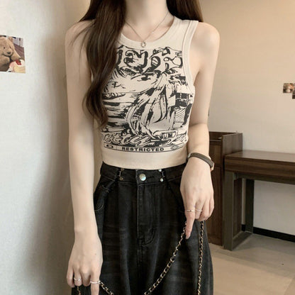 Pink Camisole Top for Women, Summer, Wide Strap, Sleeveless, Short Length Fitted Covers Side Breasts