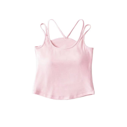 Chest cushion and back integrated camisole vest