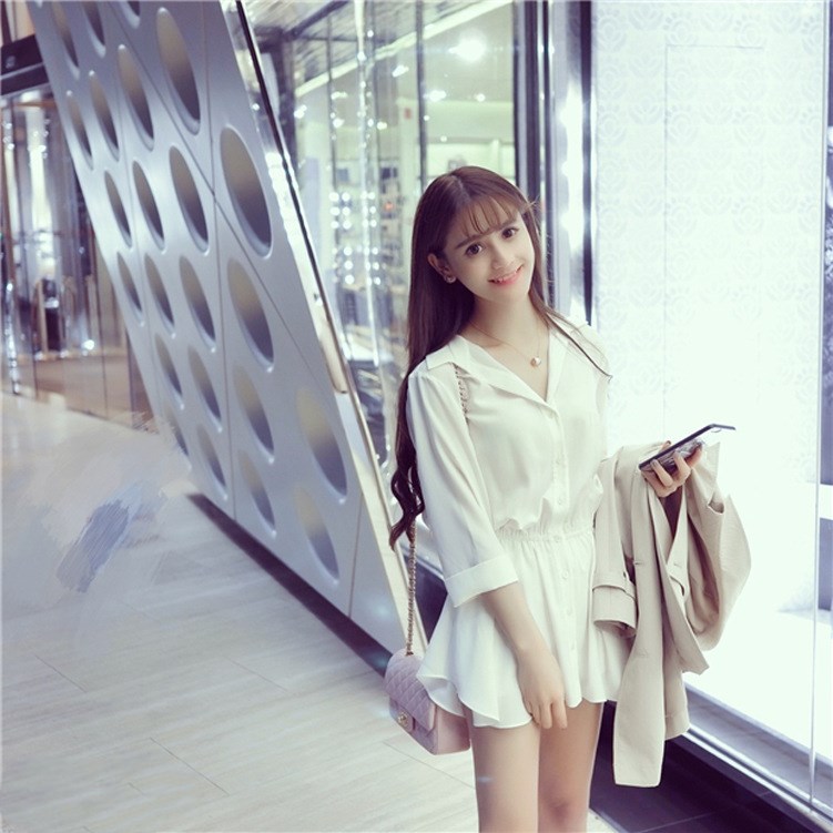New Korean slim A-line dress in spring and summer