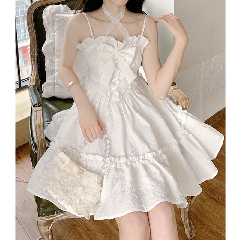 Women's A-Line Short Slip Dress Bow Dress