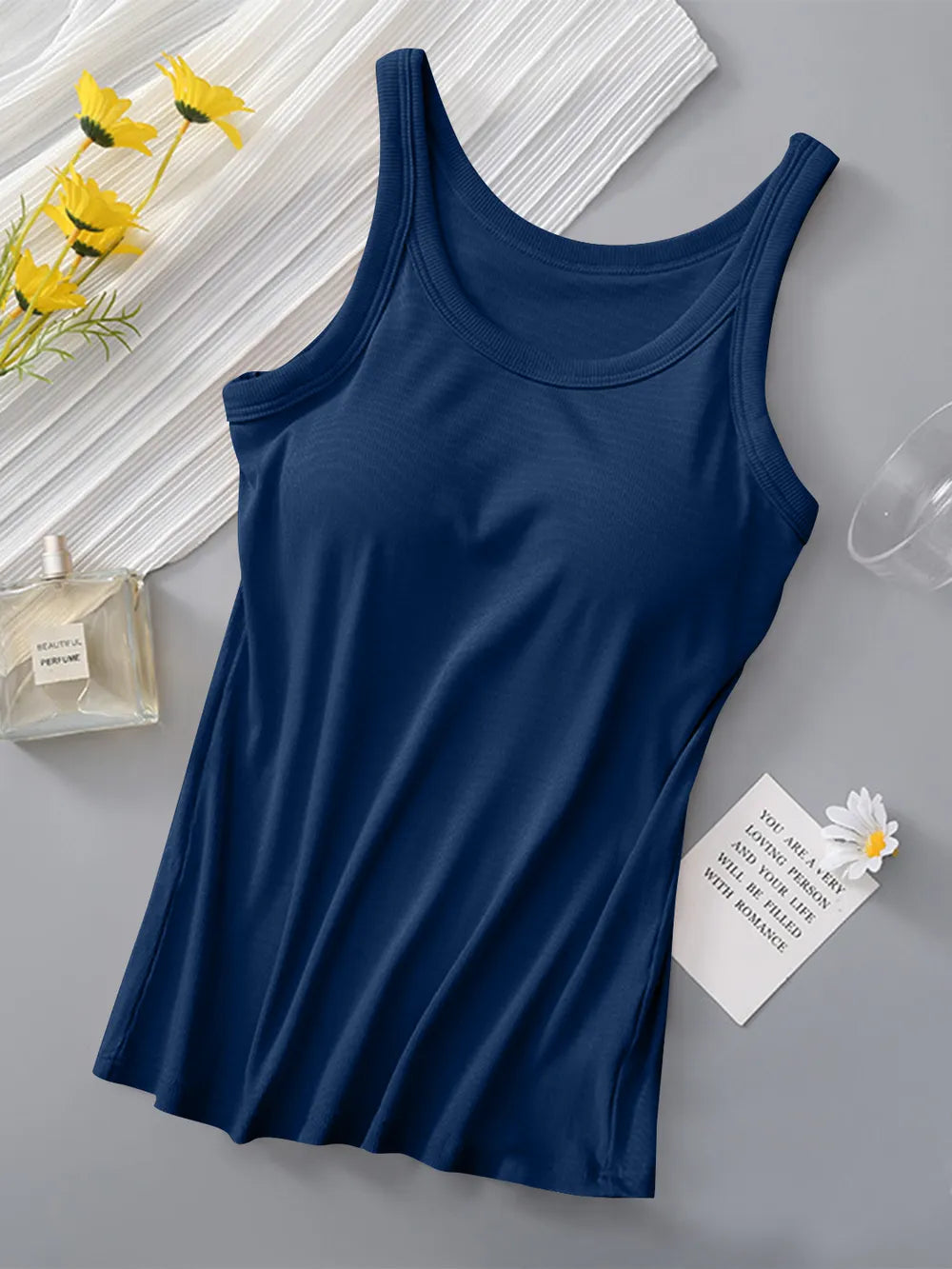 Tank top bra with chest cushion one-piece fashionable base bra can be worn externally