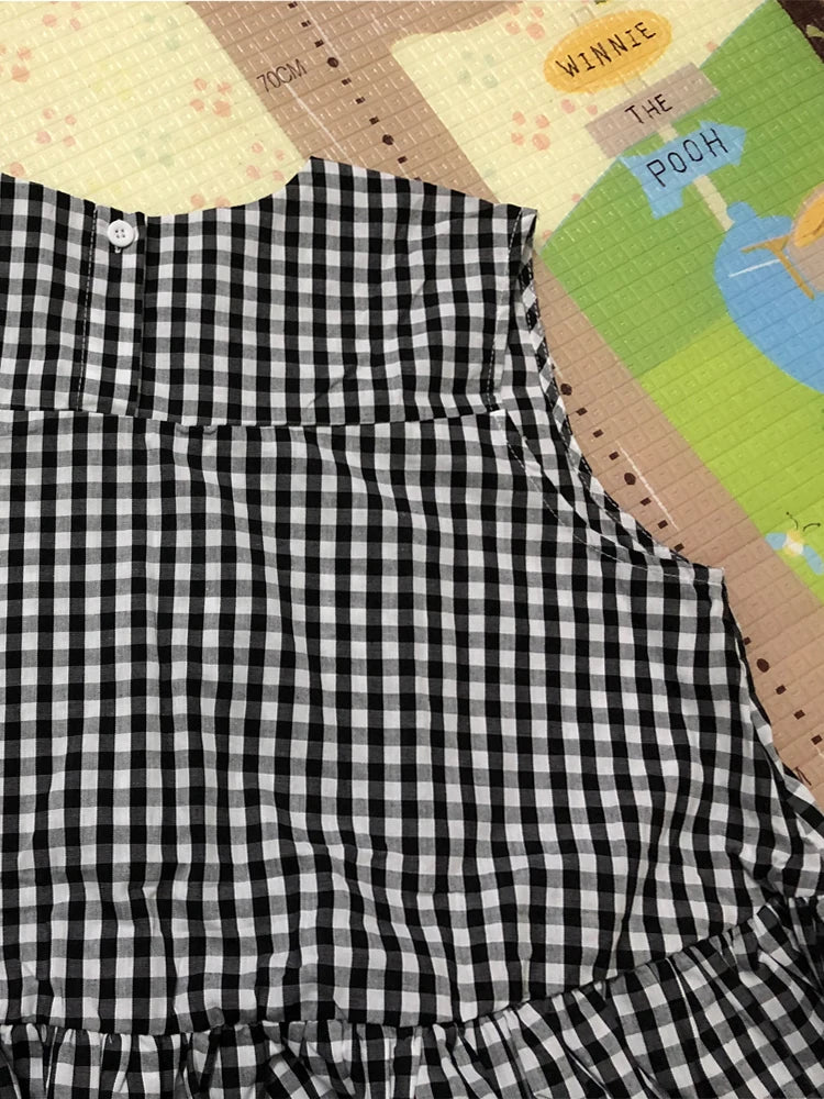 Japanese shirts cute blouses or tops women korean ruffles blouse woman cake layer doll loose shirt summer fashion sleeveless
