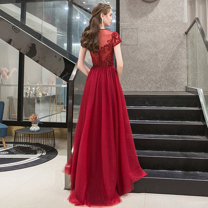 Women's Temperament Fashion A-line Hem Evening Dress