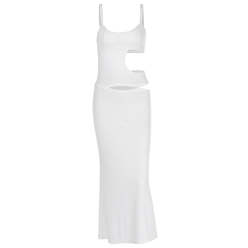 Hollow out backless slim fit camisole dress for vacation