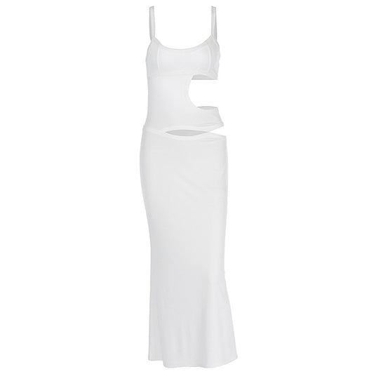 Hollow out backless slim fit camisole dress for vacation