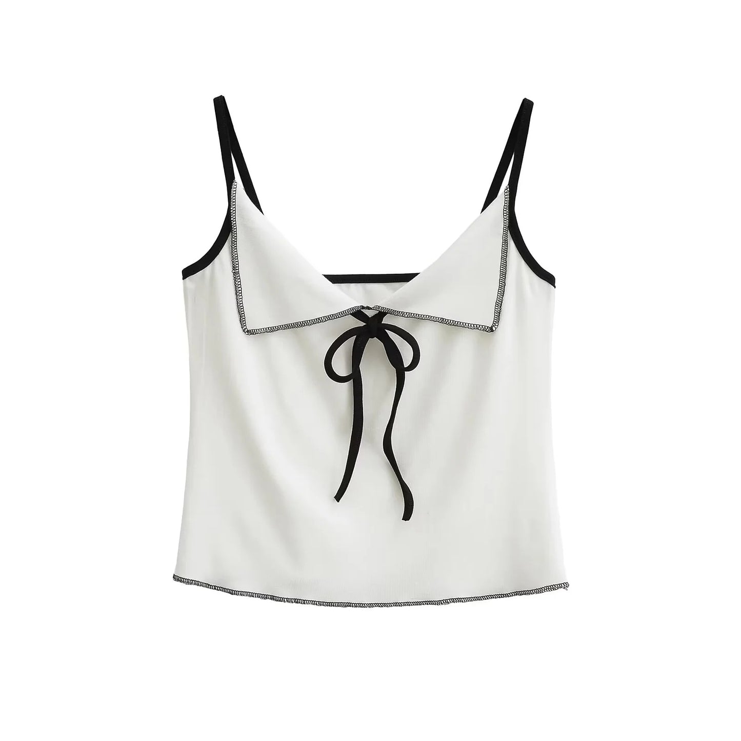 Strap bow slim fitting camisole vest