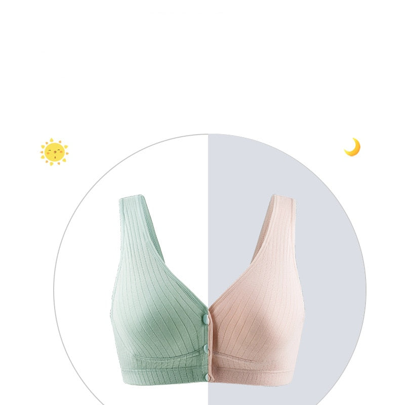 Cotton Nursing Bra Breathable Breastfeeding Bras for Women Maternity Bra Plus Big Size Easy Feeding Bra Wire Free