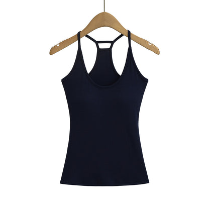 Thick Padded Slim Fit Camisole with Shoulder Straps