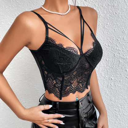 Lace Hollow-out  Short Design Camisole