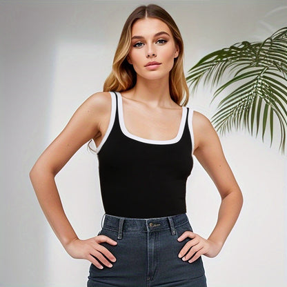 Sexy slim fit U-neck backless camisole jumpsuit