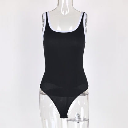 Sexy slim fit U-neck backless camisole jumpsuit