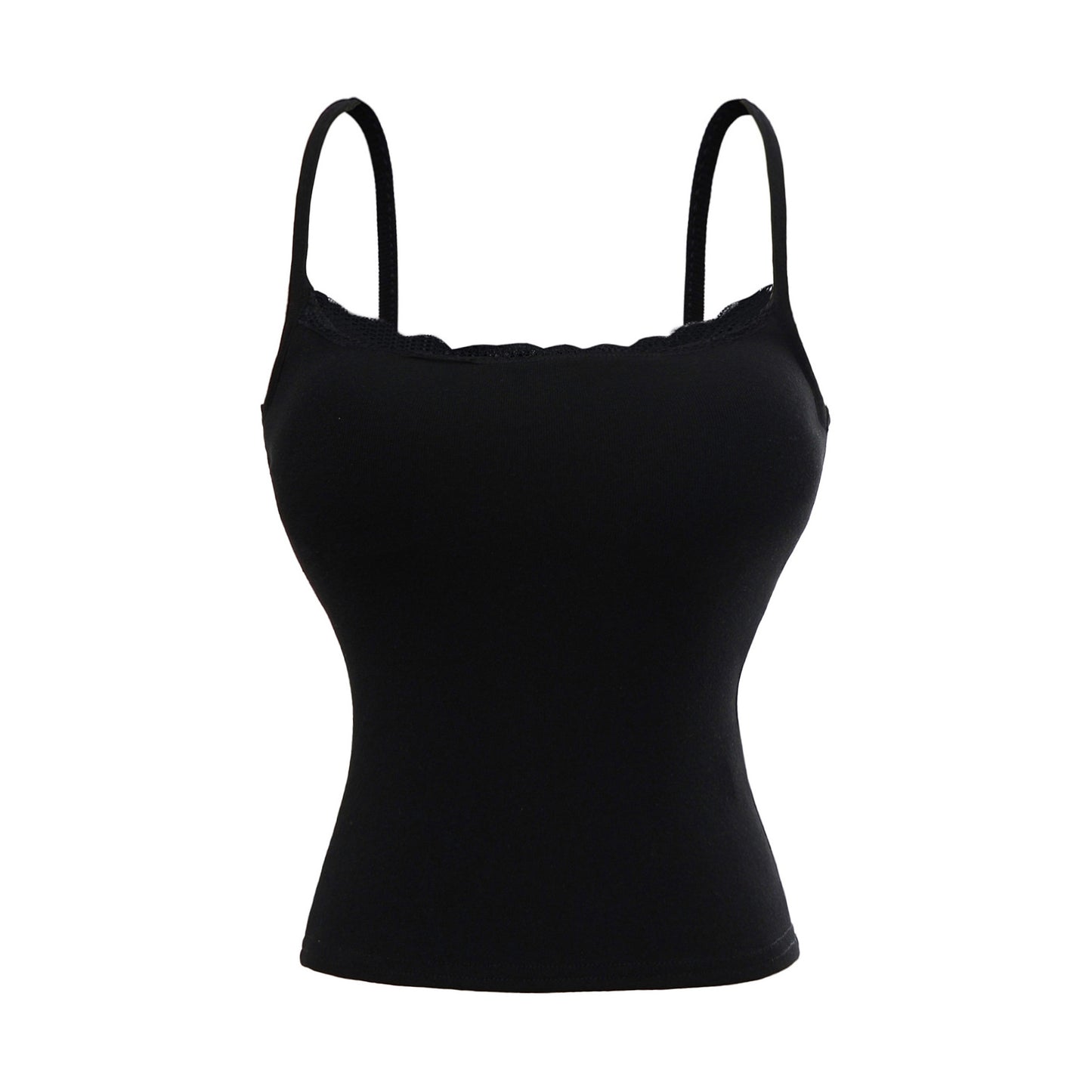 Lace lace patchwork camisole vest with chest cushion for women