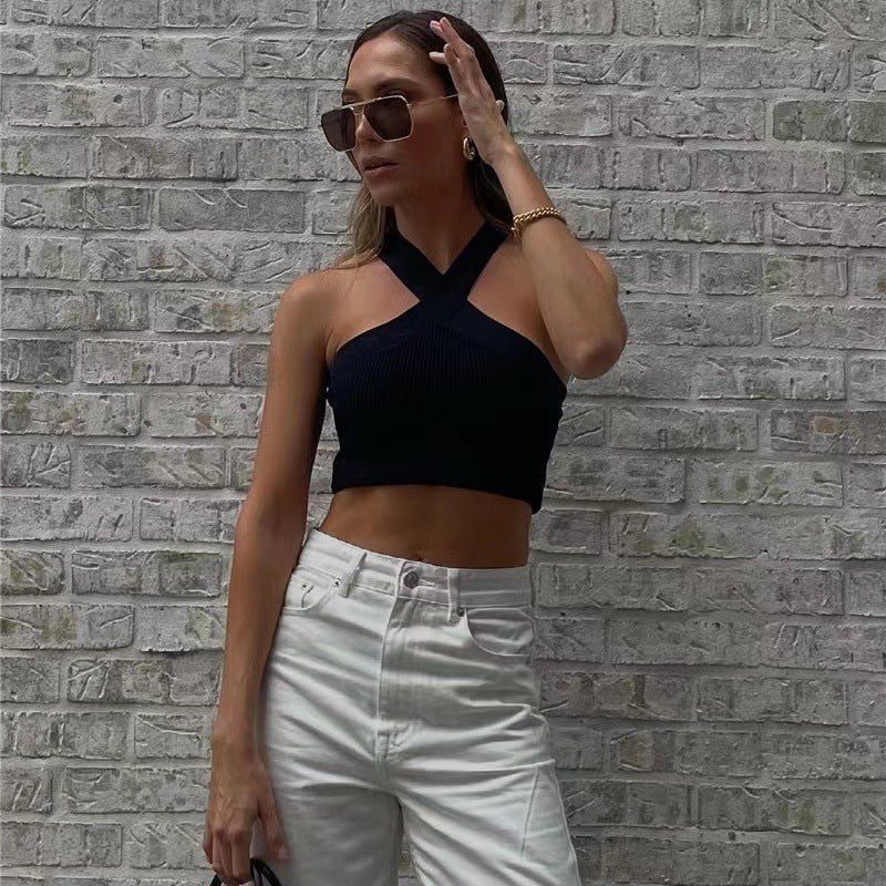 Women's  Knitted Short Outerwear Inner Wear Camisole