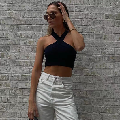 Women's  Knitted Short Outerwear Inner Wear Camisole