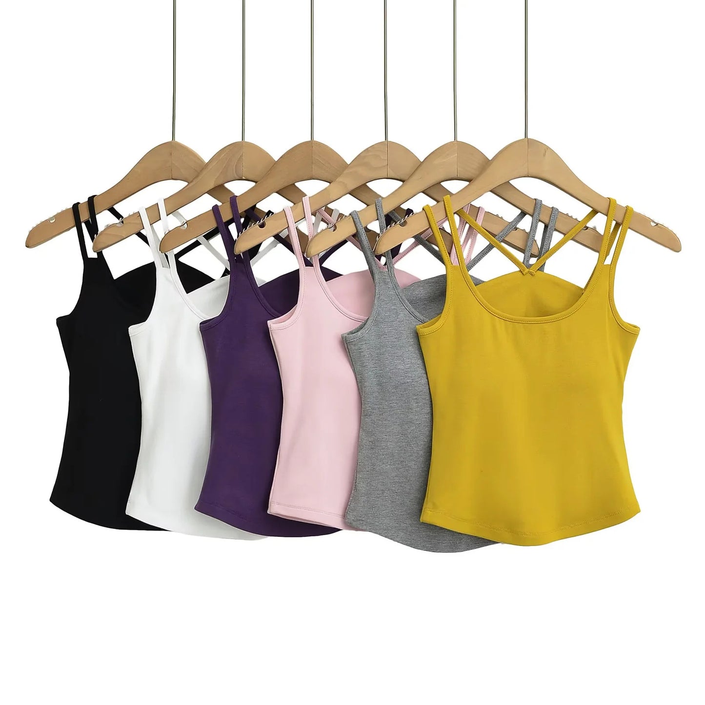 Chest cushion and back integrated camisole vest