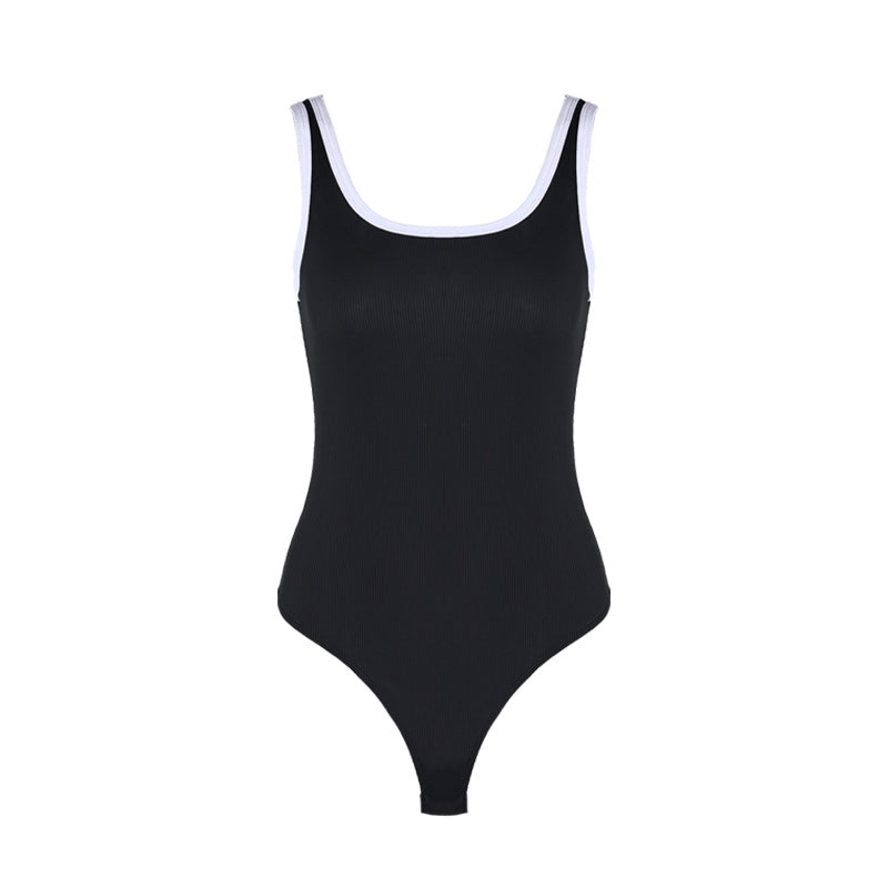 Sexy slim fit U-neck backless camisole jumpsuit