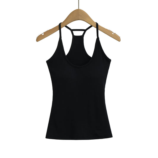 Thick Padded Slim Fit Camisole with Shoulder Straps