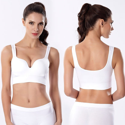 3D No Steel Ring Gathering Stand Up Sports Bra Womens Traceless Running Fitness Yoga Bra Sleep Large Bra Women