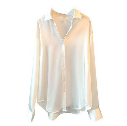Vintage Shirts Female Buttons Loose Oversized Retro Blouses Tops