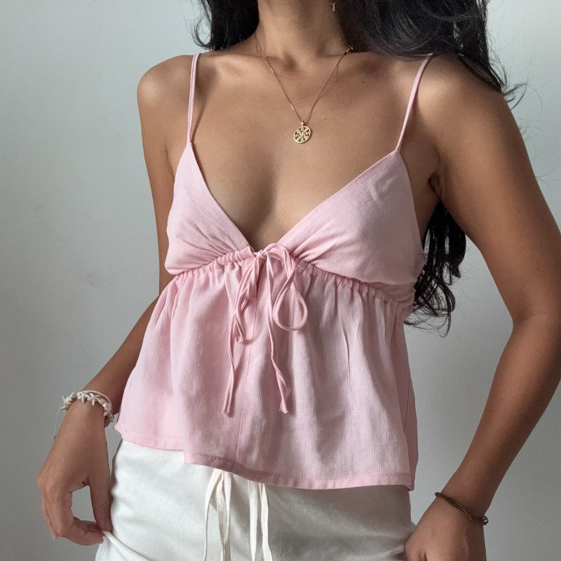 European and American women's sexy slim fit camisole top