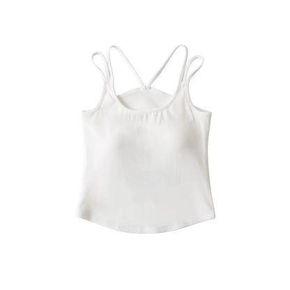 Chest cushion and back integrated camisole vest