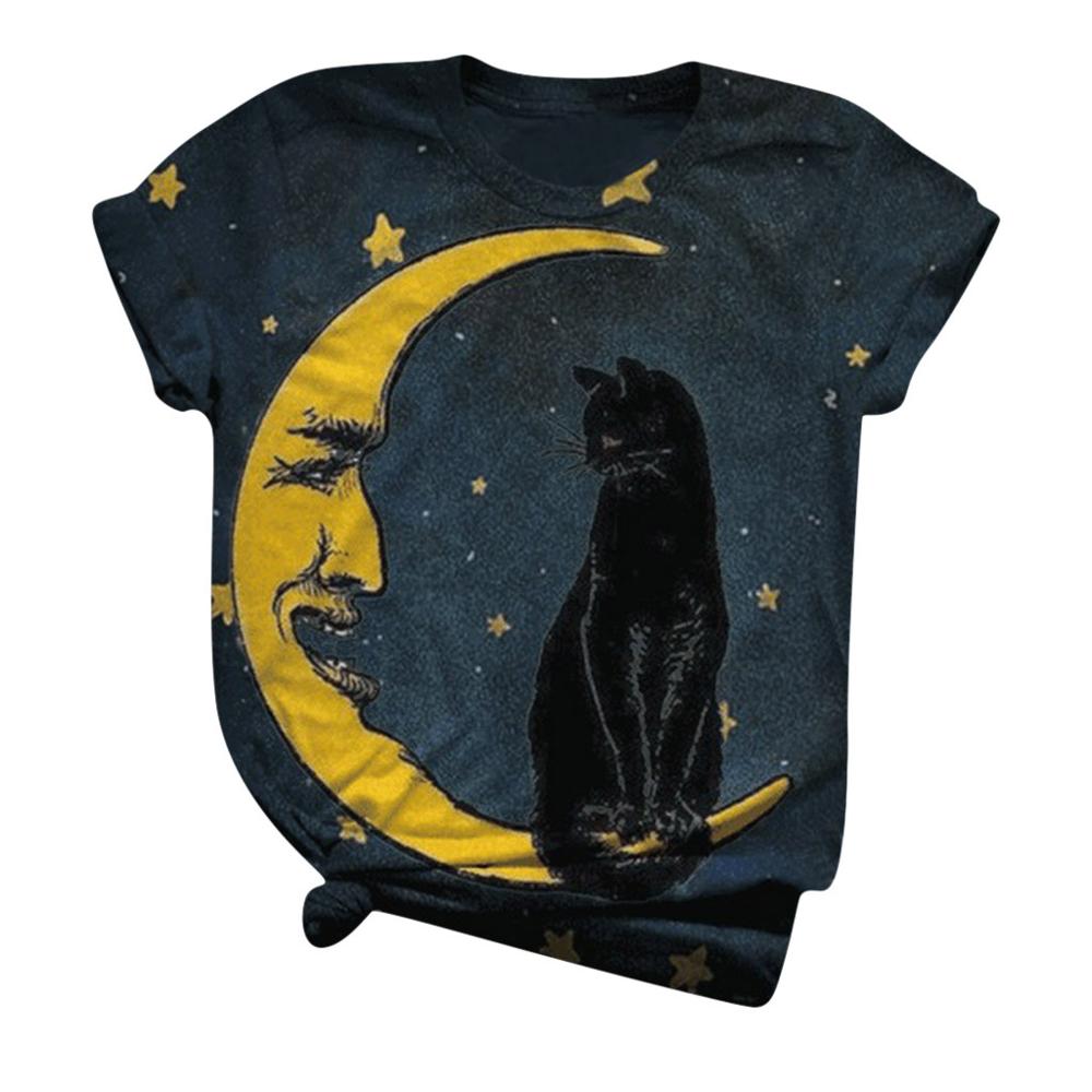 Harajuku T Shirt Plus Size Women Tshirts Short Sleeve 3D Cat Printed O-Neck T-Shirt Tops Women camisetas mujer футболка