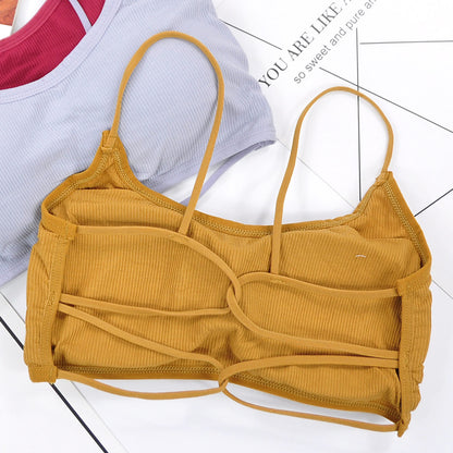 Modal Cross Camisole Thin Shoulder Straps Anti-Glare Girl Beautiful Back Underwear Student Wrapping Chest Small Tube Top