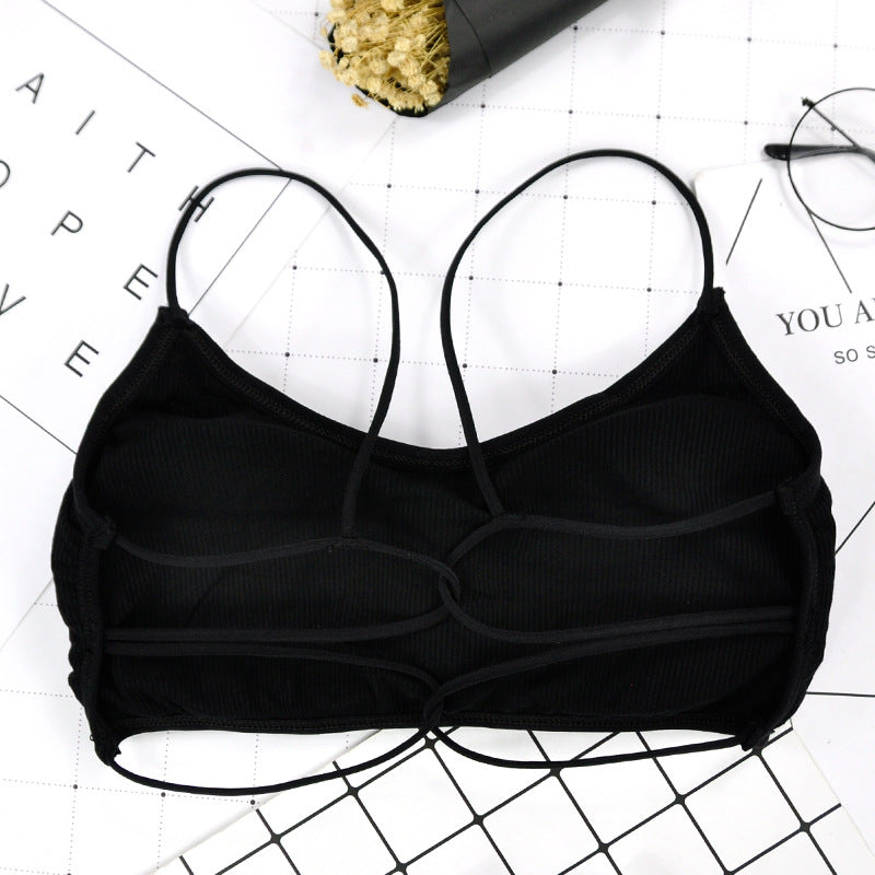 Modal Cross Camisole Thin Shoulder Straps Anti-Glare Girl Beautiful Back Underwear Student Wrapping Chest Small Tube Top