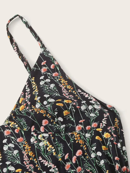 Floral camisole vacation style jumpsuit jumpsuit