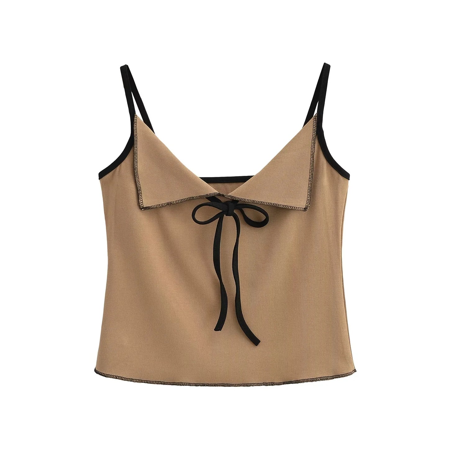 Strap bow slim fitting camisole vest