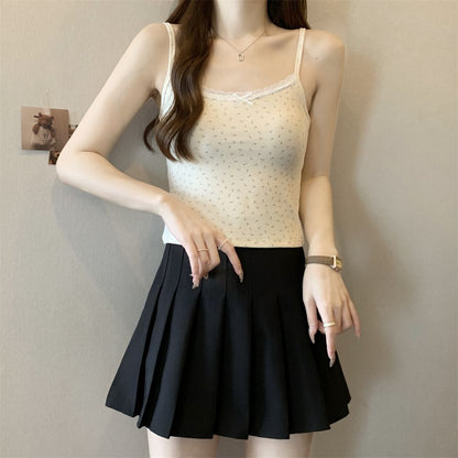 Sweet and Spicy Lace Strapless Camisole for Women Base Layer Sleeveless Elegant Fitted Top