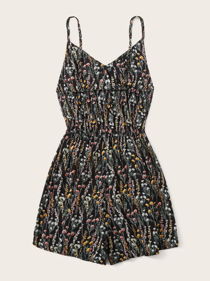 Floral camisole vacation style jumpsuit jumpsuit
