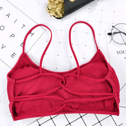 Modal Cross Camisole Thin Shoulder Straps Anti-Glare Girl Beautiful Back Underwear Student Wrapping Chest Small Tube Top