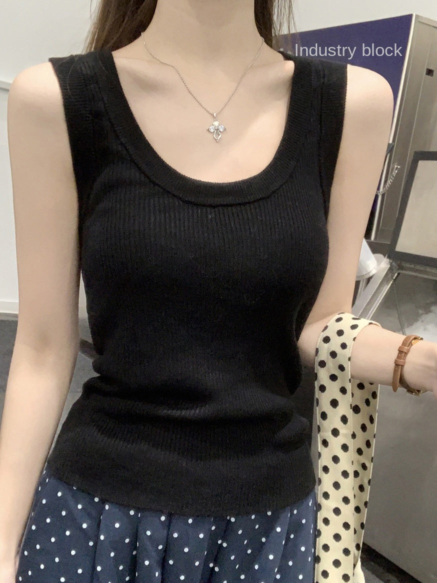 U-neck red camisole women's sleeveless