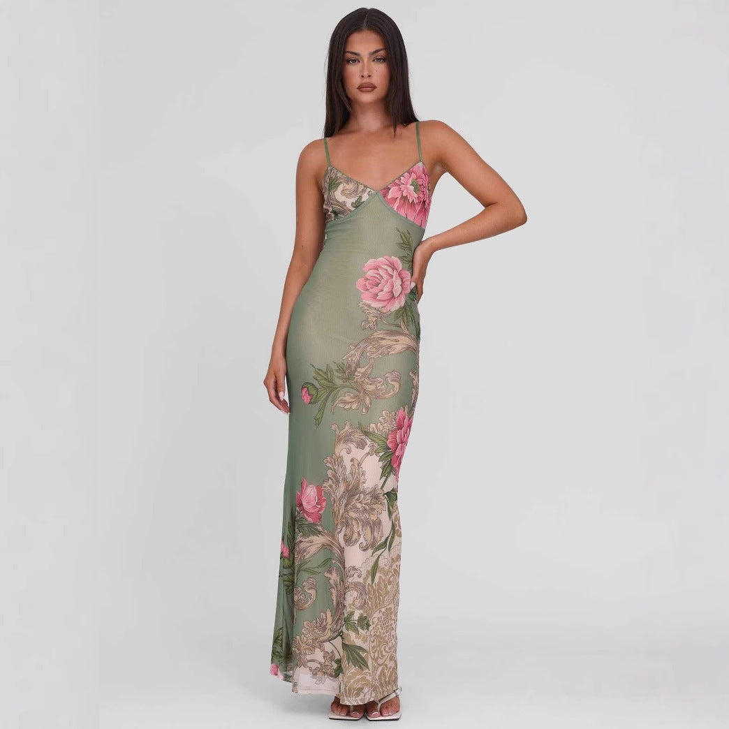 Printed pure desire sleeveless camisole dress for women