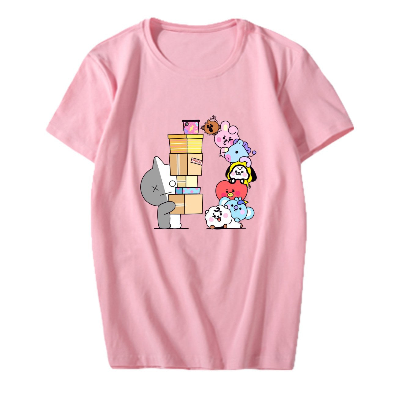 Bulletproof Youth League Anime Cute Version Cartoon Surrounding Aid Clothes With The Same Short-Sleeved T-Shirt Men And Women Tops Summer Clothes