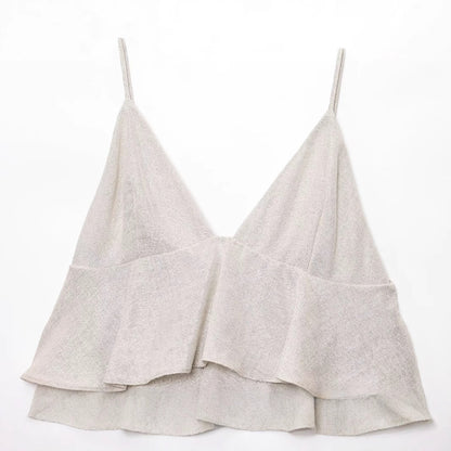 V-neck sleeveless camisole layered decorative camisole vest for women
