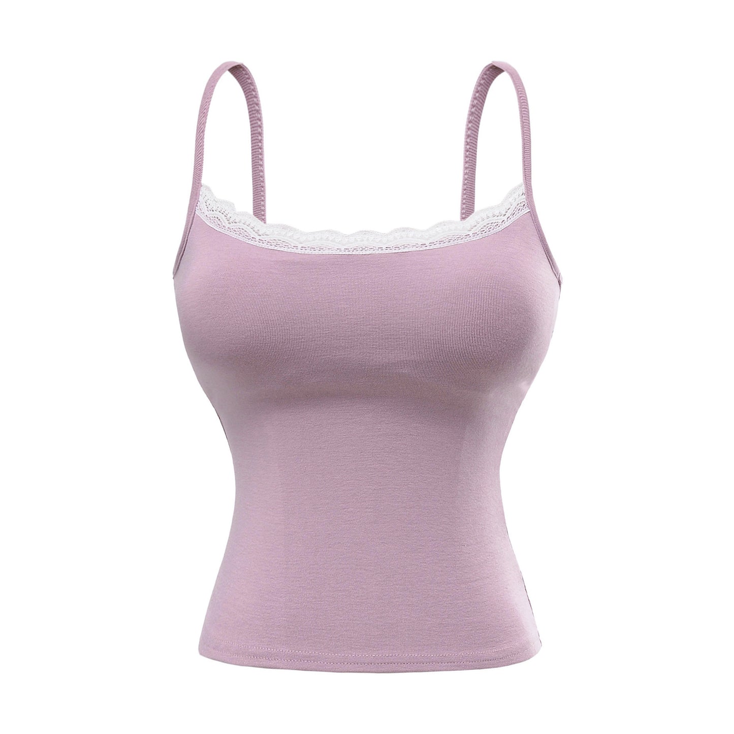 Lace lace patchwork camisole vest with chest cushion for women