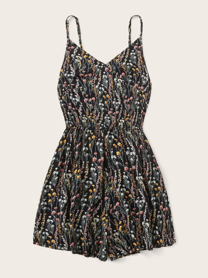 Floral camisole vacation style jumpsuit jumpsuit