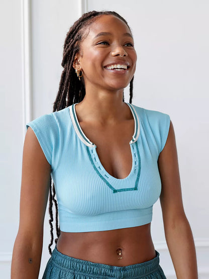 Neckline Camisole Sexy Crop Top for Women Fitted Belly Show