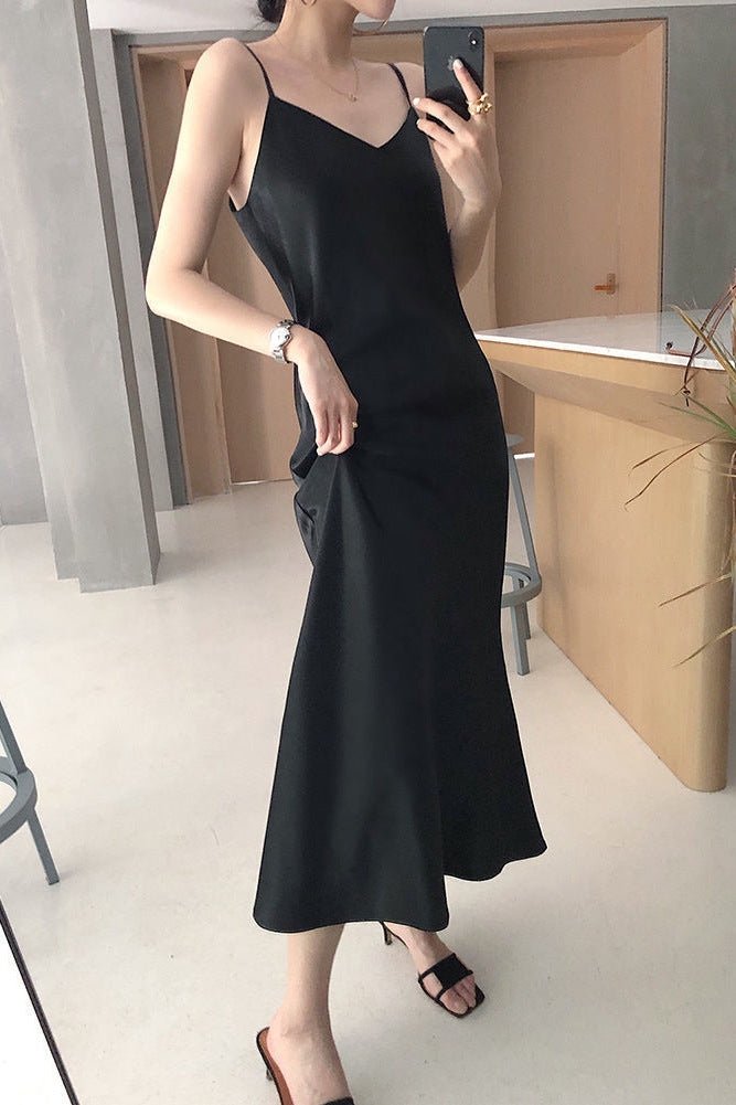 New Sexy A-line Women's Long Suspender Dress