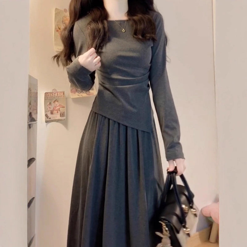 Atmosphere-enhancing Women's Waist-cinching Slimming High-end Maxi Dress